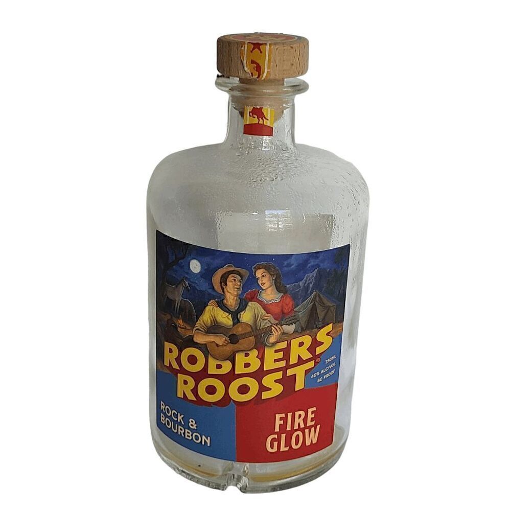 EMPTY Rare Collectible Robbers Roost Rock & Bourbon Fire Glow 750 ml Bottle